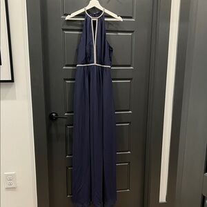 NWT Elegant Navy Blue Halter Maxi Dress size 8